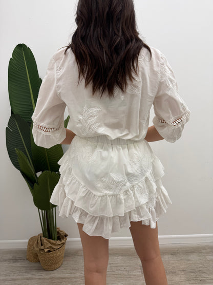 Haveone - Minigonna Balze Ricami