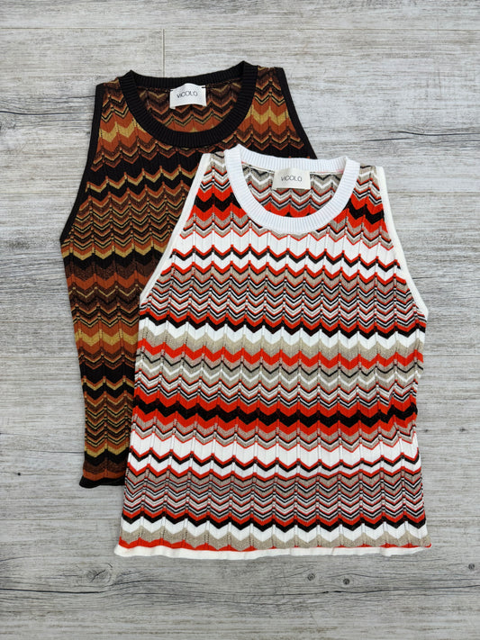 Vicolo - Canotta Chevron Lurex