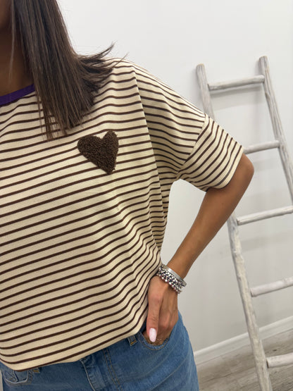 Susy Mix - Tshirt Righine Cuoricino