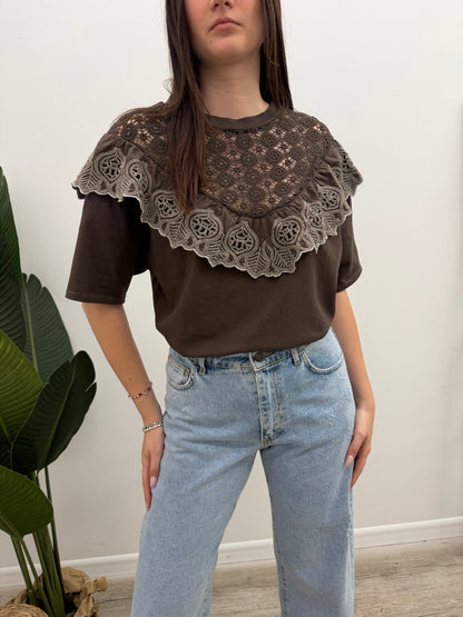 Susy Mix - Tshirt Volant Crochet