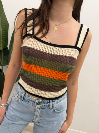 Vicolo - Top Crochet Rigato