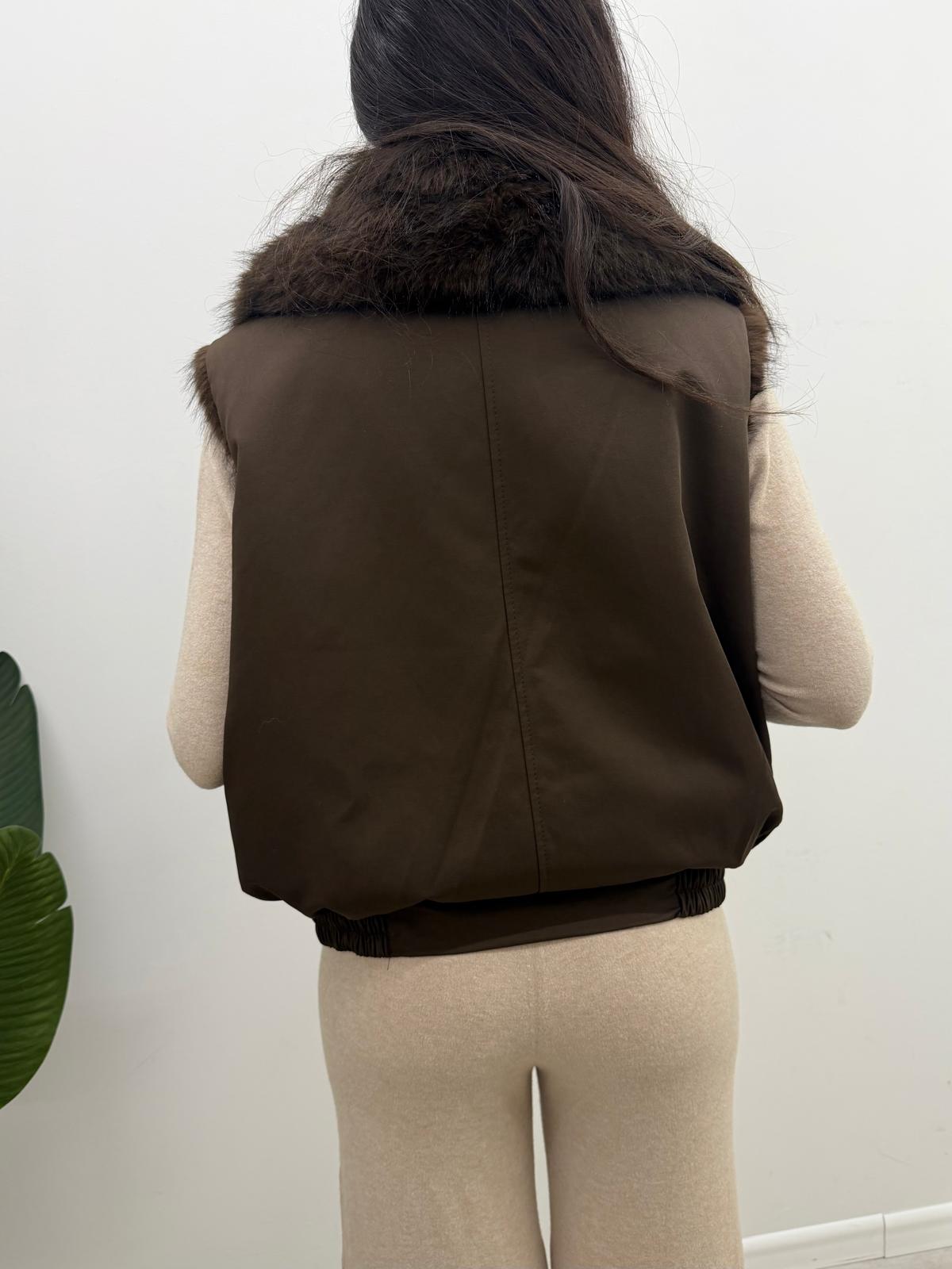 Susy Mix - Gilet Double Eco-Pelliccia