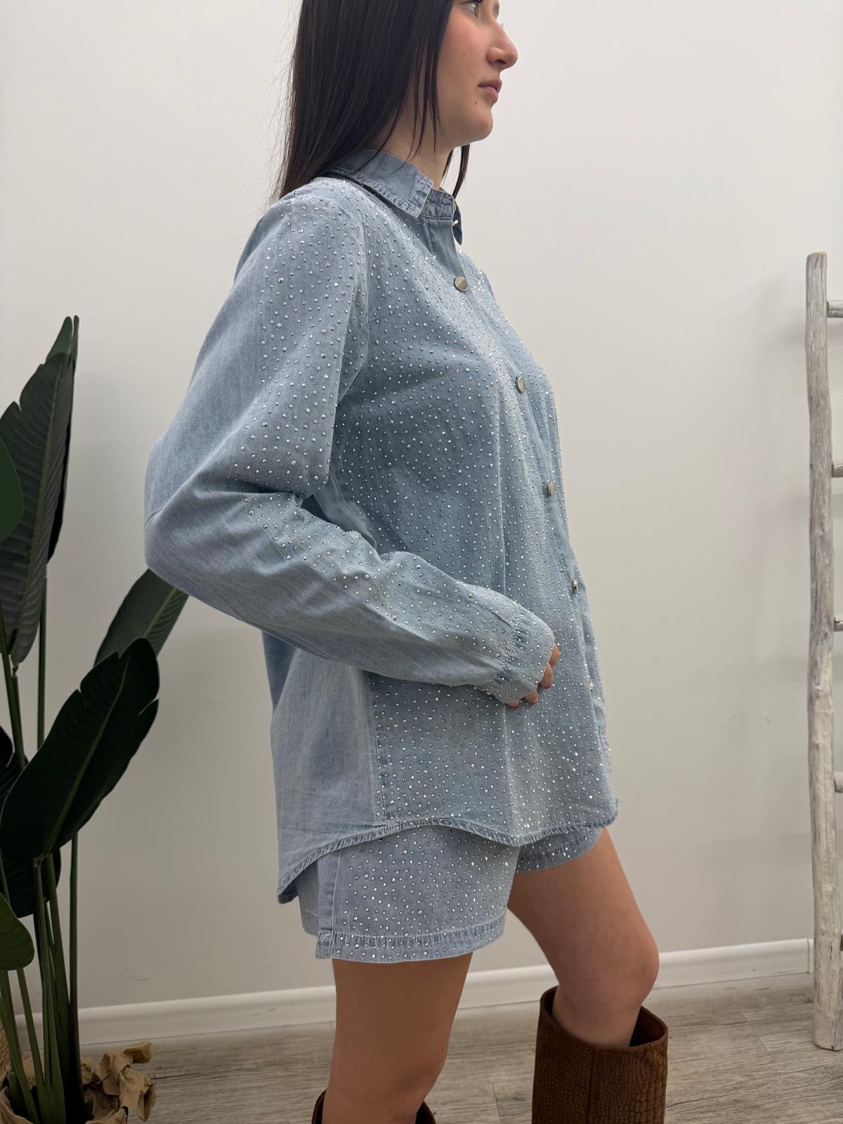 Susy Mix - Set Camicia+Shorts Strass