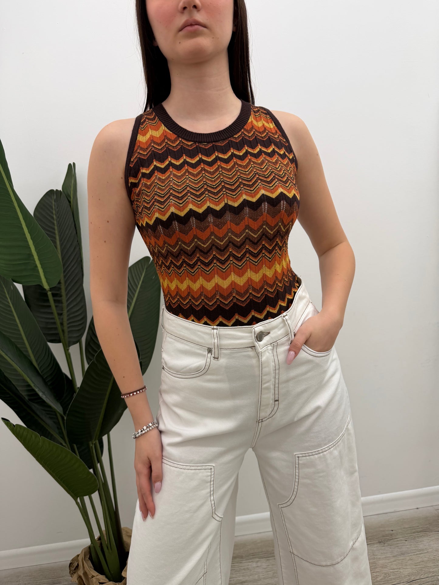 Vicolo - Canotta Chevron Lurex