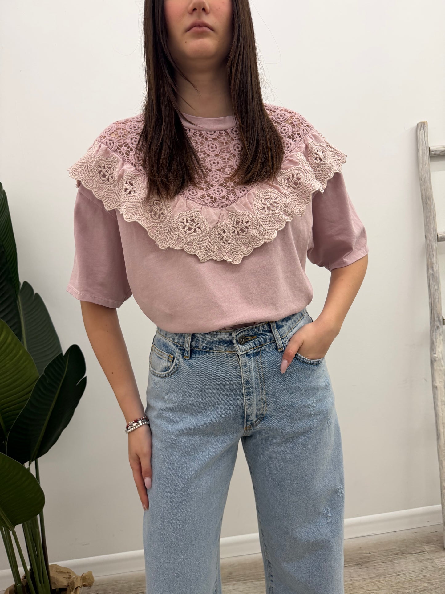 Susy Mix - Tshirt Volant Crochet