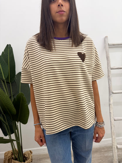 Susy Mix - Tshirt Righine Cuoricino