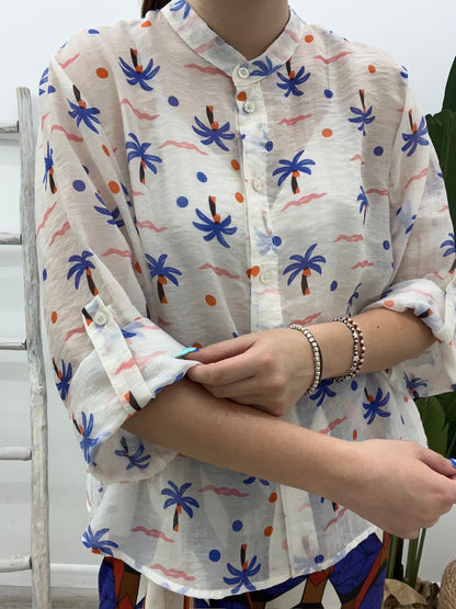 Haveone - Camicia Blu Palm