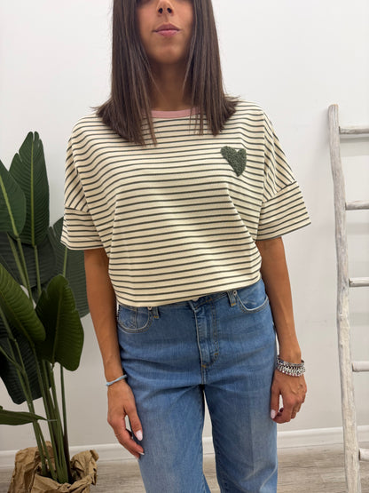 Susy Mix - Tshirt Righine Cuoricino