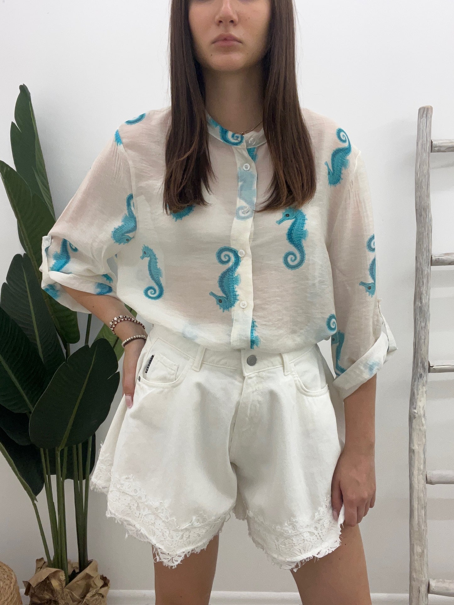 Haveone - Shorts Farfalla Pizzo