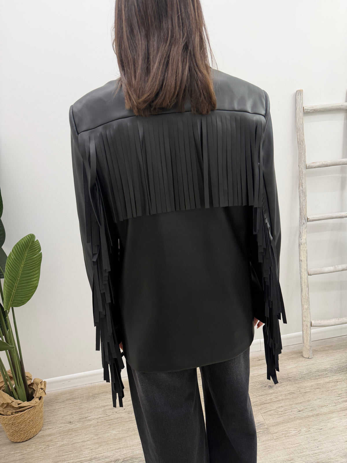 Vicolo - Blazer Ecopelle Frange