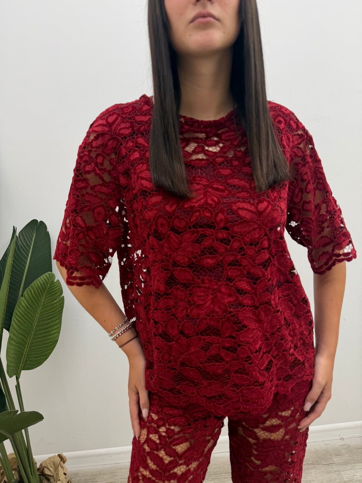 Haveone - Maglia Pizzo Ricamo