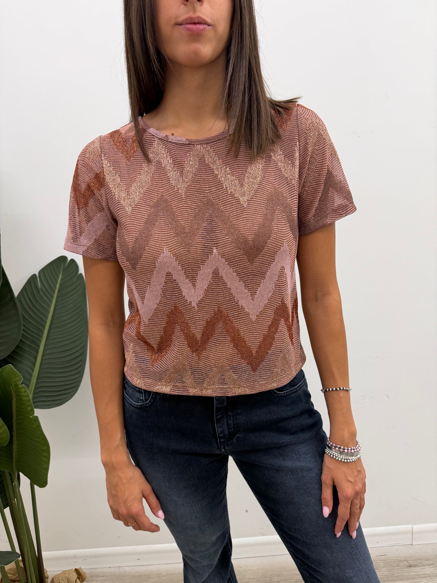 Vicolo - Maglia Lurex Zig-Zag