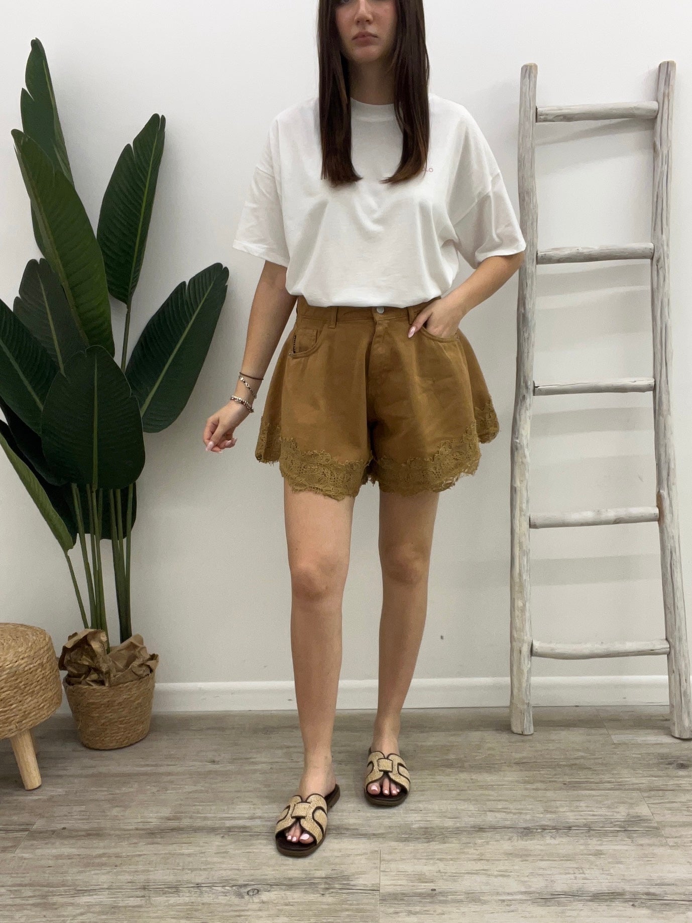 Haveone - Shorts Farfalla Pizzo