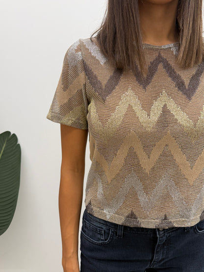 Vicolo - Maglia Lurex Zig-Zag