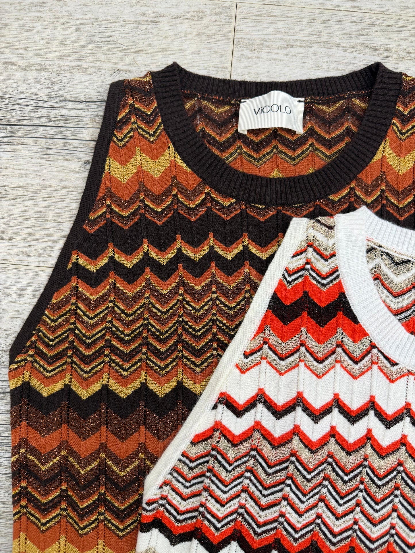 Vicolo - Canotta Chevron Lurex