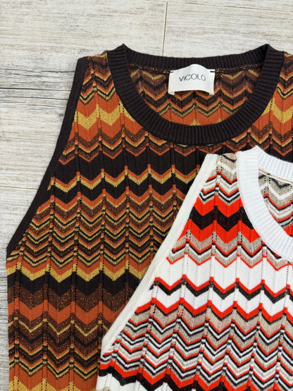 Vicolo - Canotta Chevron Lurex