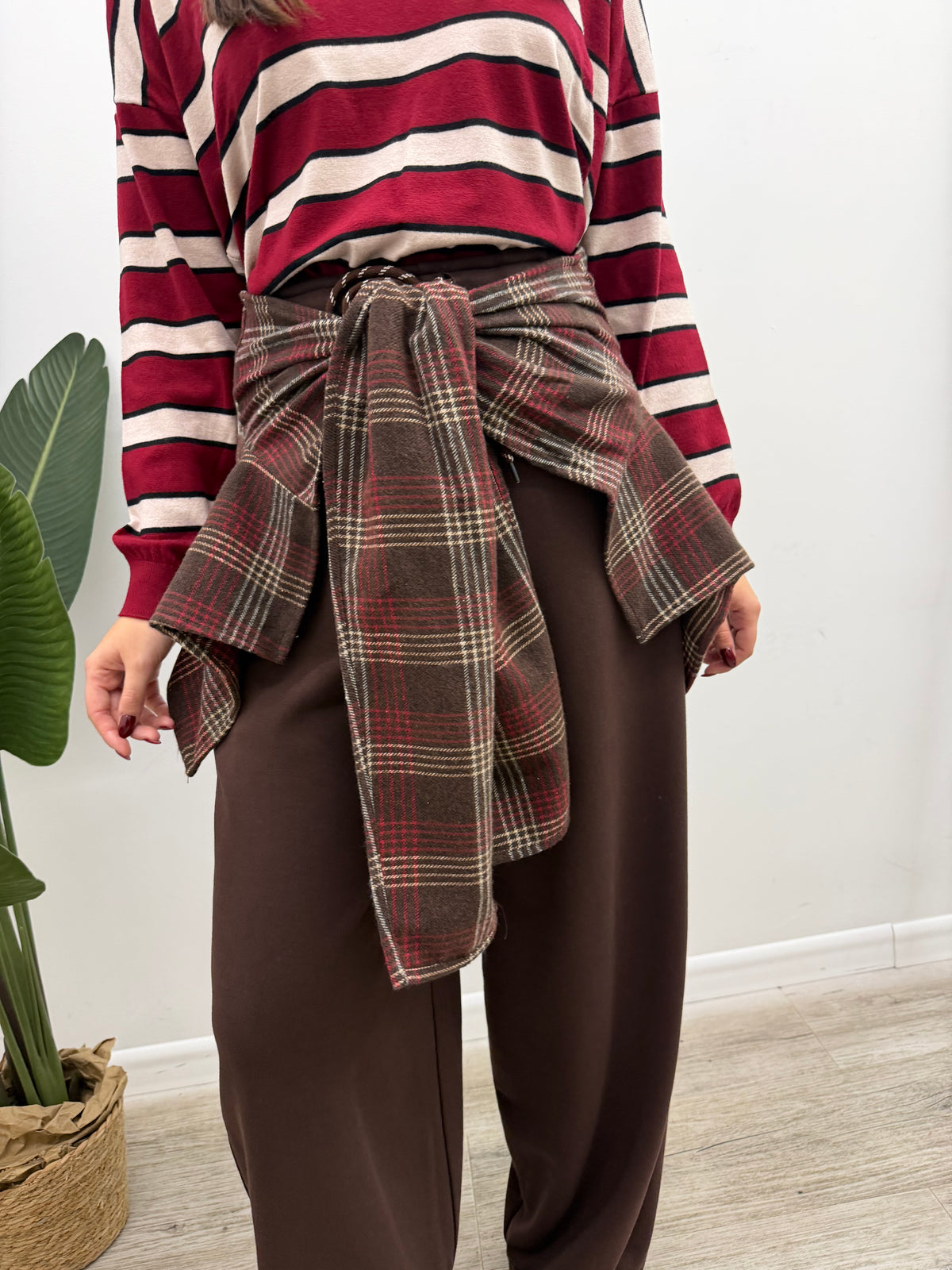 Haveone - Pantalone Inserto Check