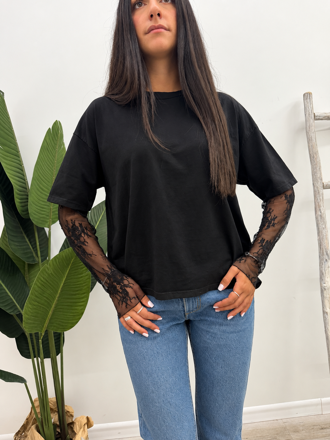 Susy Mix - Tshirt Manica Pizzo