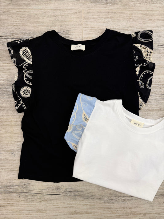 Vicolo - Tshirt Volant Ricami
