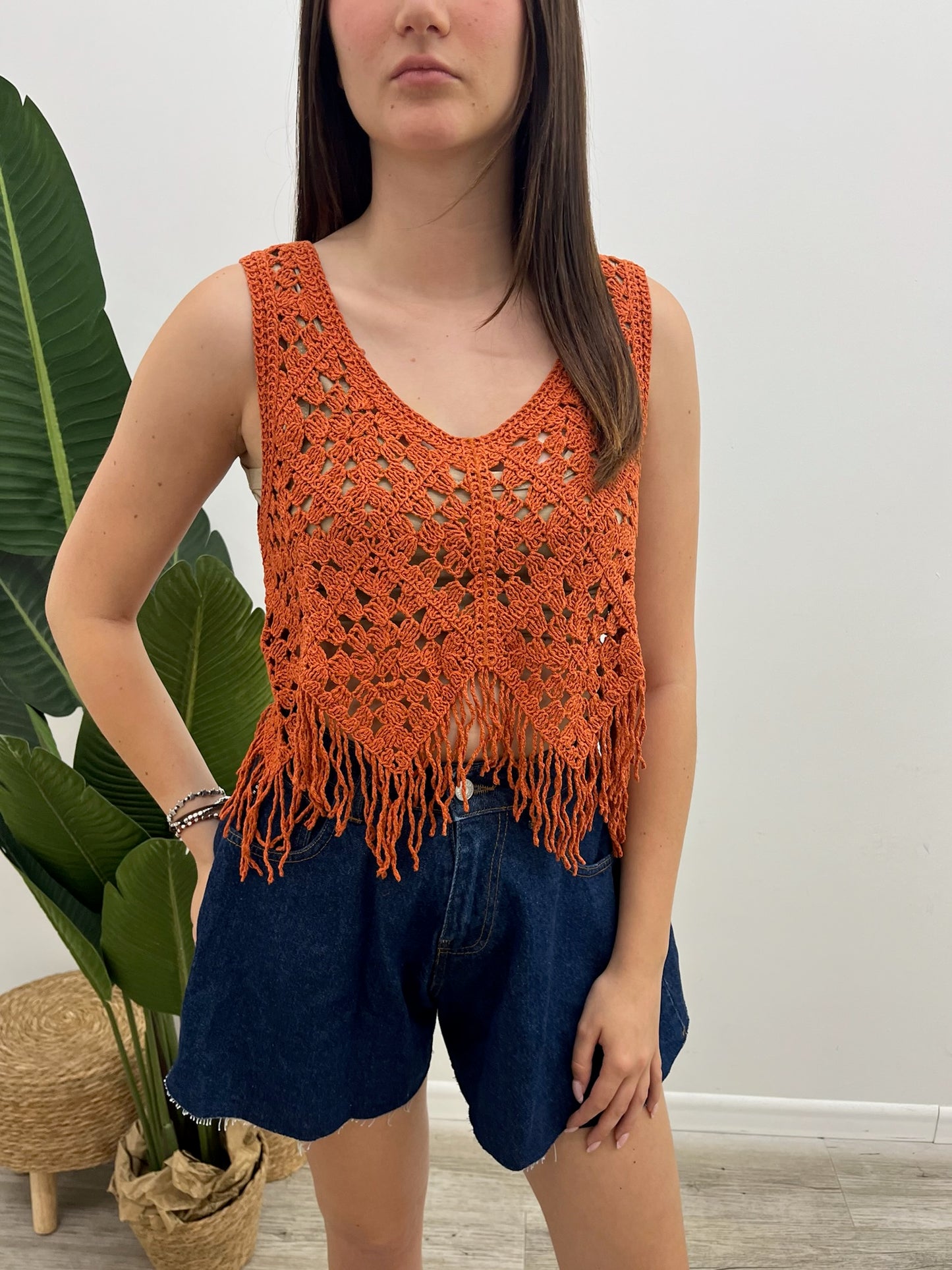 Vicolo - Top Macramé Frangette