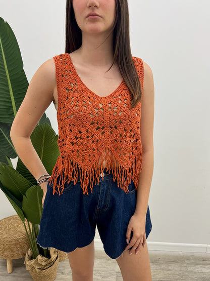 Vicolo - Top Macramé Frangette