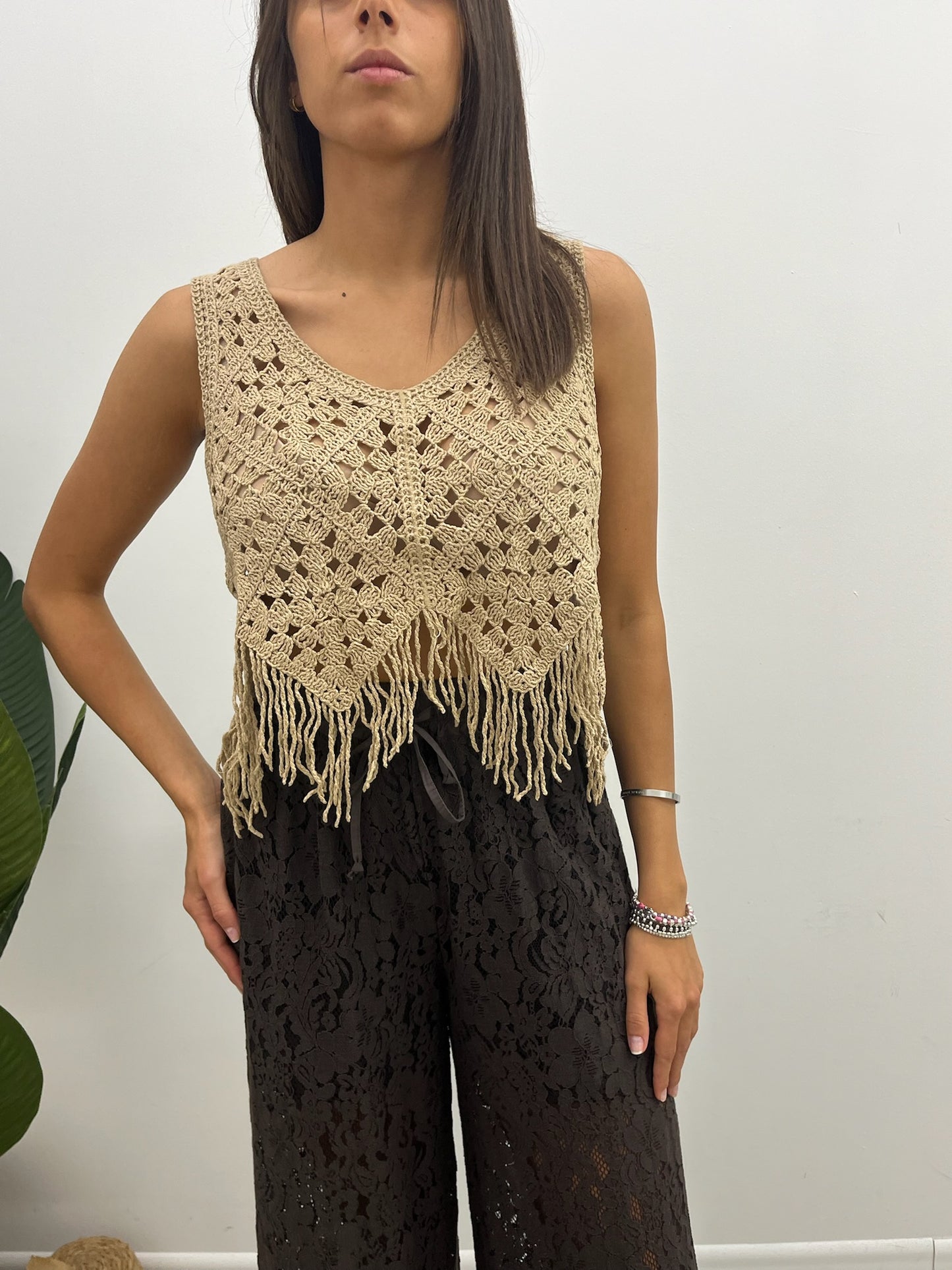 Vicolo - Top Macramé Frangette