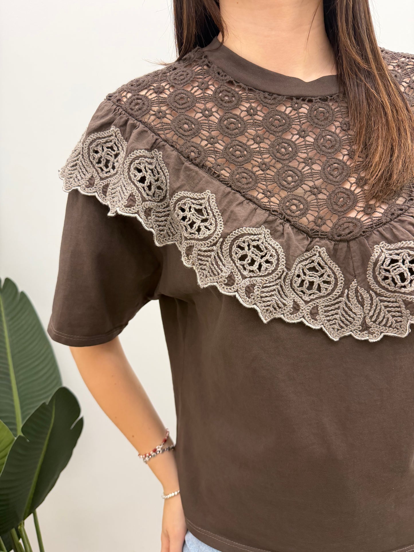 Susy Mix - Tshirt Volant Crochet