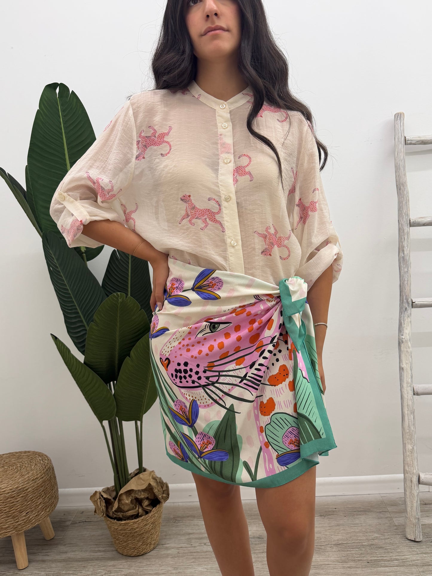 Haveone - Minigonna Pink Leopard