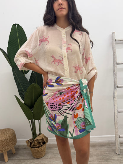 Haveone - Minigonna Pink Leopard