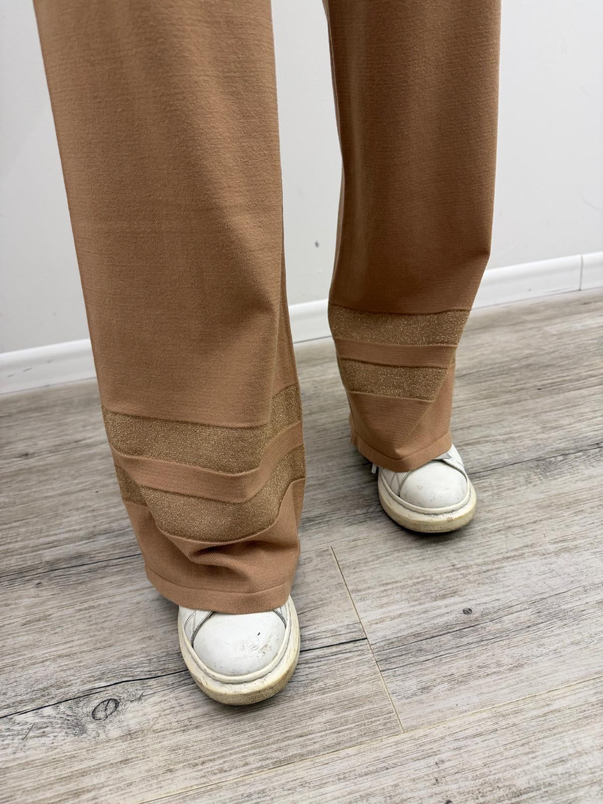 Kontatto - Pantalone Maglia Riga Lurex