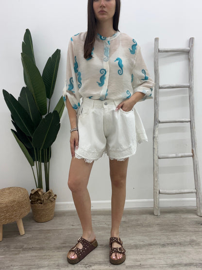 Haveone - Shorts Farfalla Pizzo