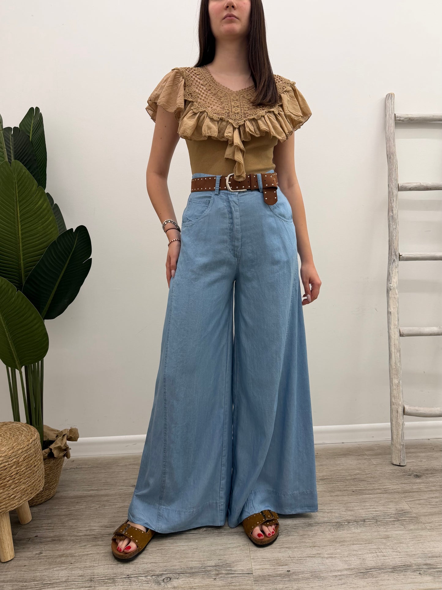 Haveone - Pantalone Chambray Cintura