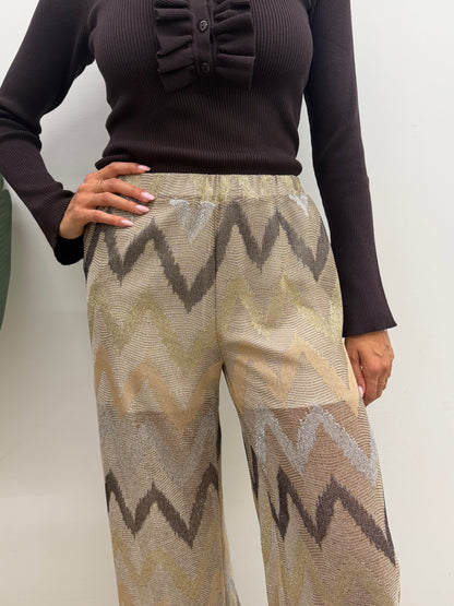 Vicolo - Pantalone Zig-Zag Lurex
