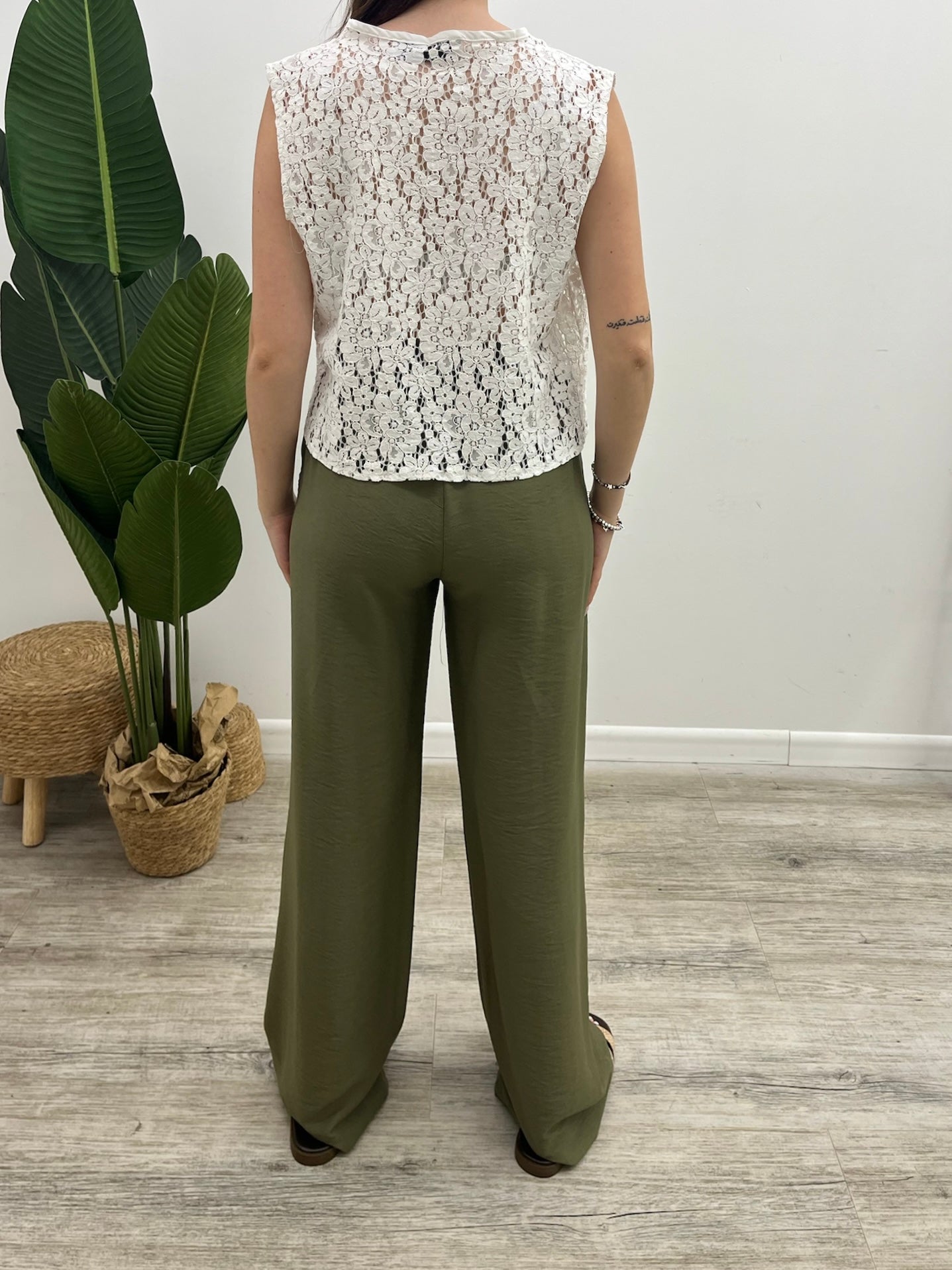 Haveone - Pantalone Palazzo Cintura