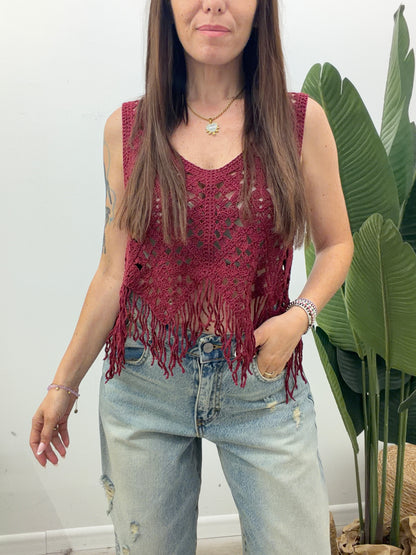 Vicolo - Top Macramé Frangette