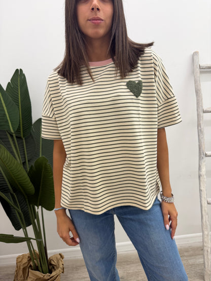 Susy Mix - Tshirt Righine Cuoricino