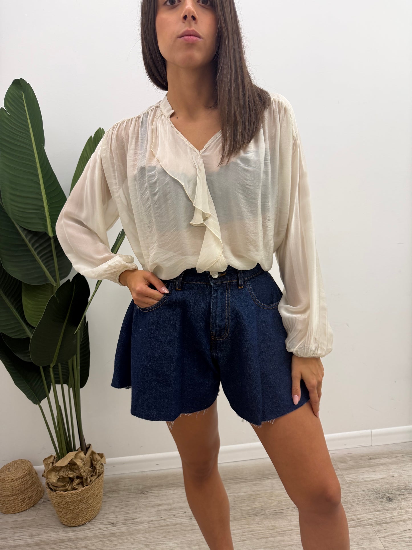 Haveone - Blusa Seta Rouches