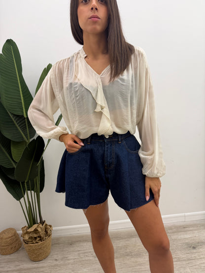 Haveone - Blusa Seta Rouches