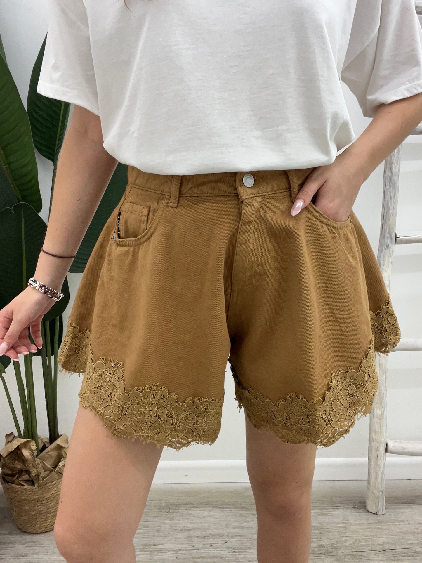 Haveone - Shorts Farfalla Pizzo