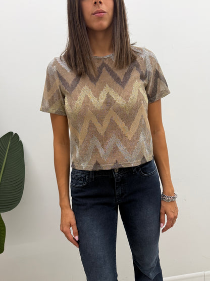 Vicolo - Maglia Lurex Zig-Zag