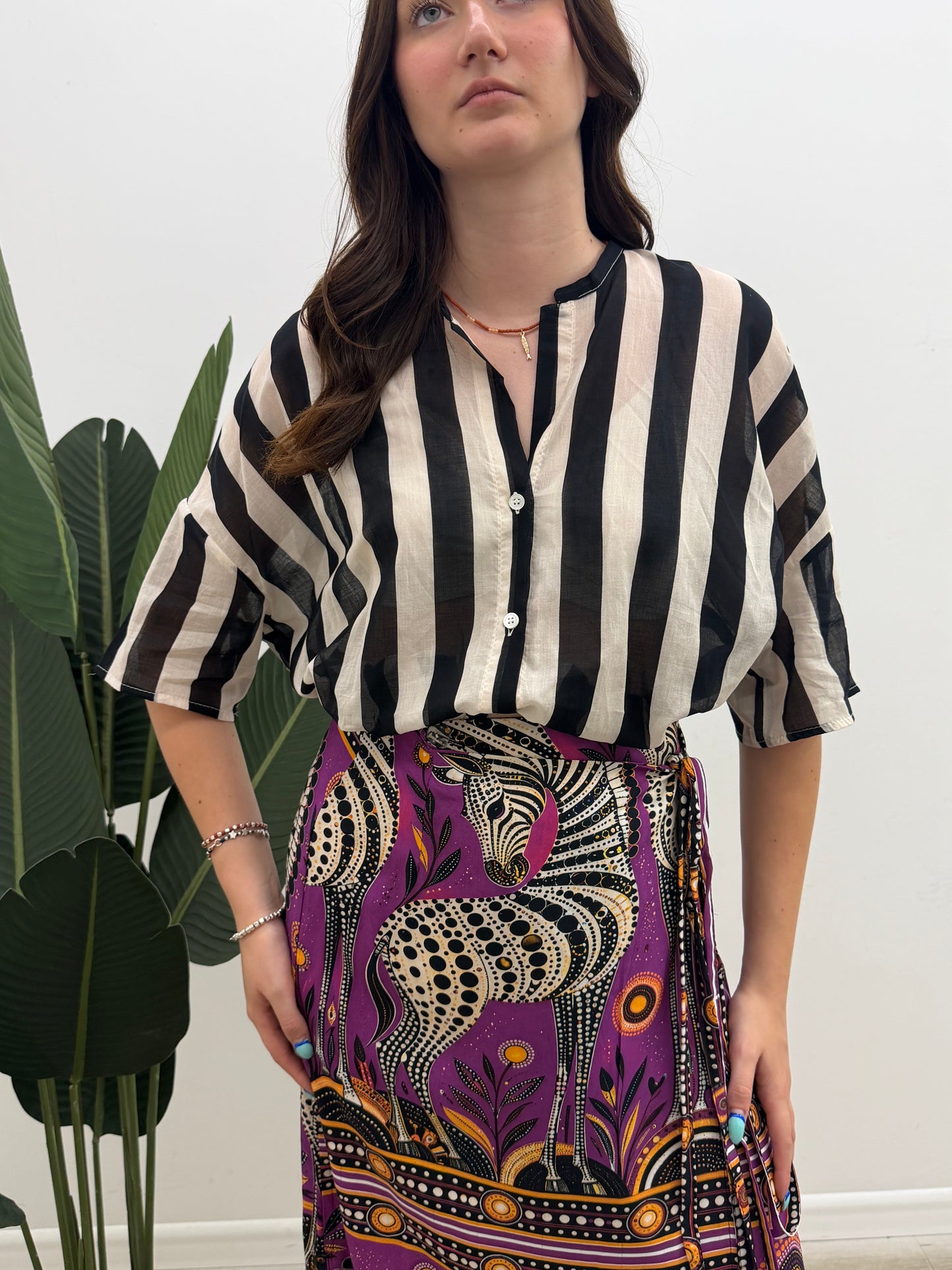 Vicolo - Camicia Riga Black&White