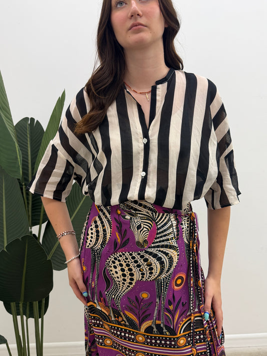 Vicolo - Camicia Riga Black&White