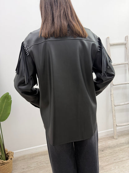 Vicolo - Camicia Ecopelle Frange
