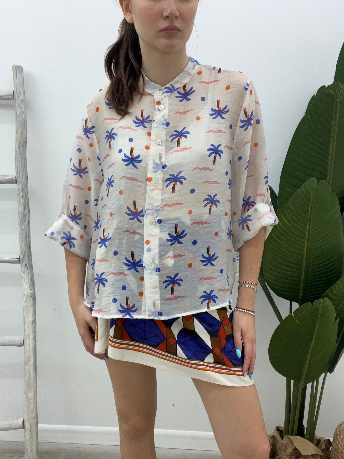 Haveone - Camicia Blu Palm
