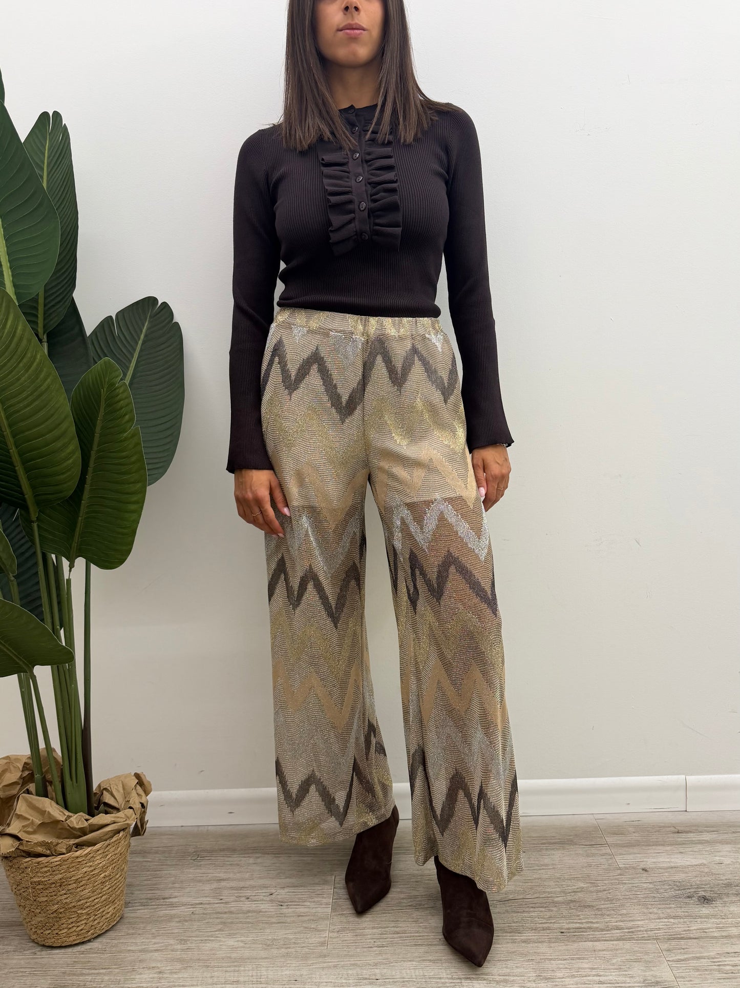 Vicolo - Pantalone Zig-Zag Lurex