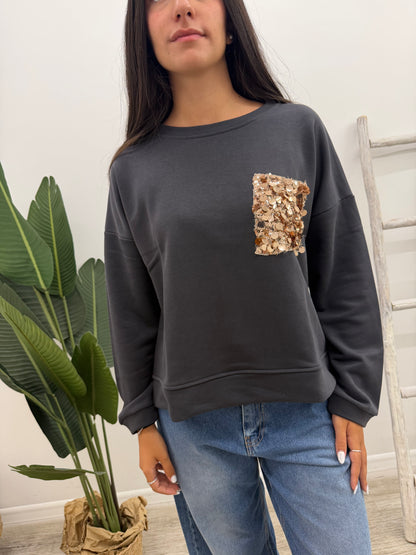 Susy Mix - Felpa Taschino Paillettes