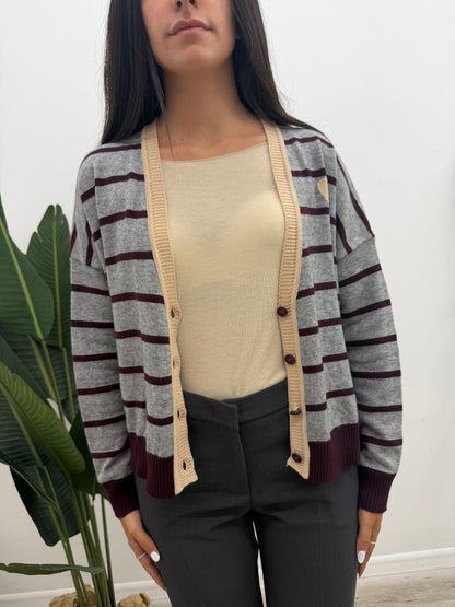 Susy Mix - Cardigan Righe Cuoricino