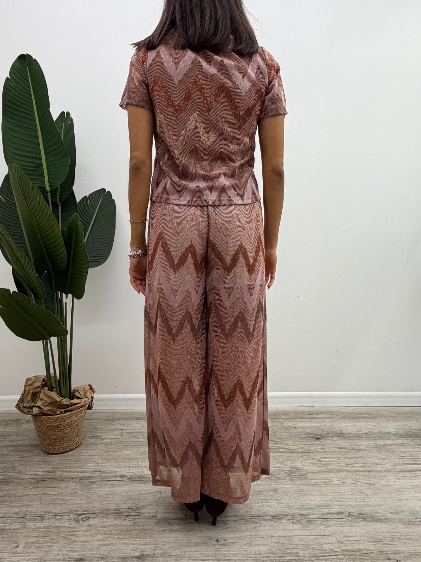 Vicolo - Pantalone Zig-Zag Lurex