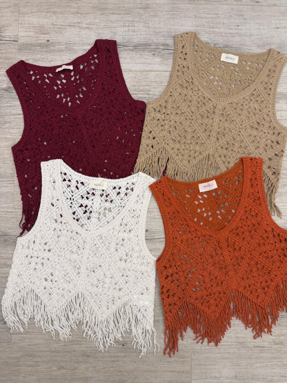 Vicolo - Top Macramé Frangette