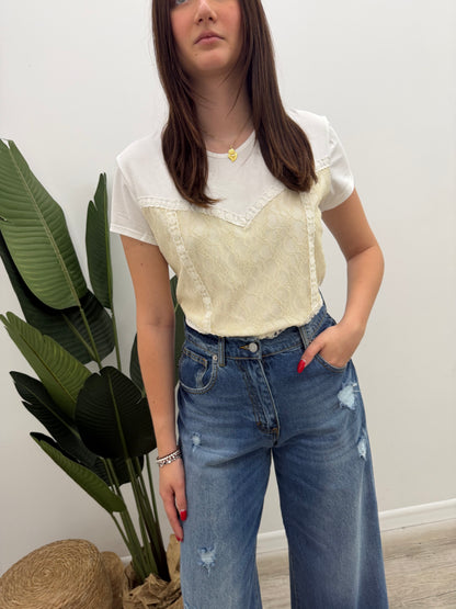 Susy Mix - Tshirt Bustier Pizzo